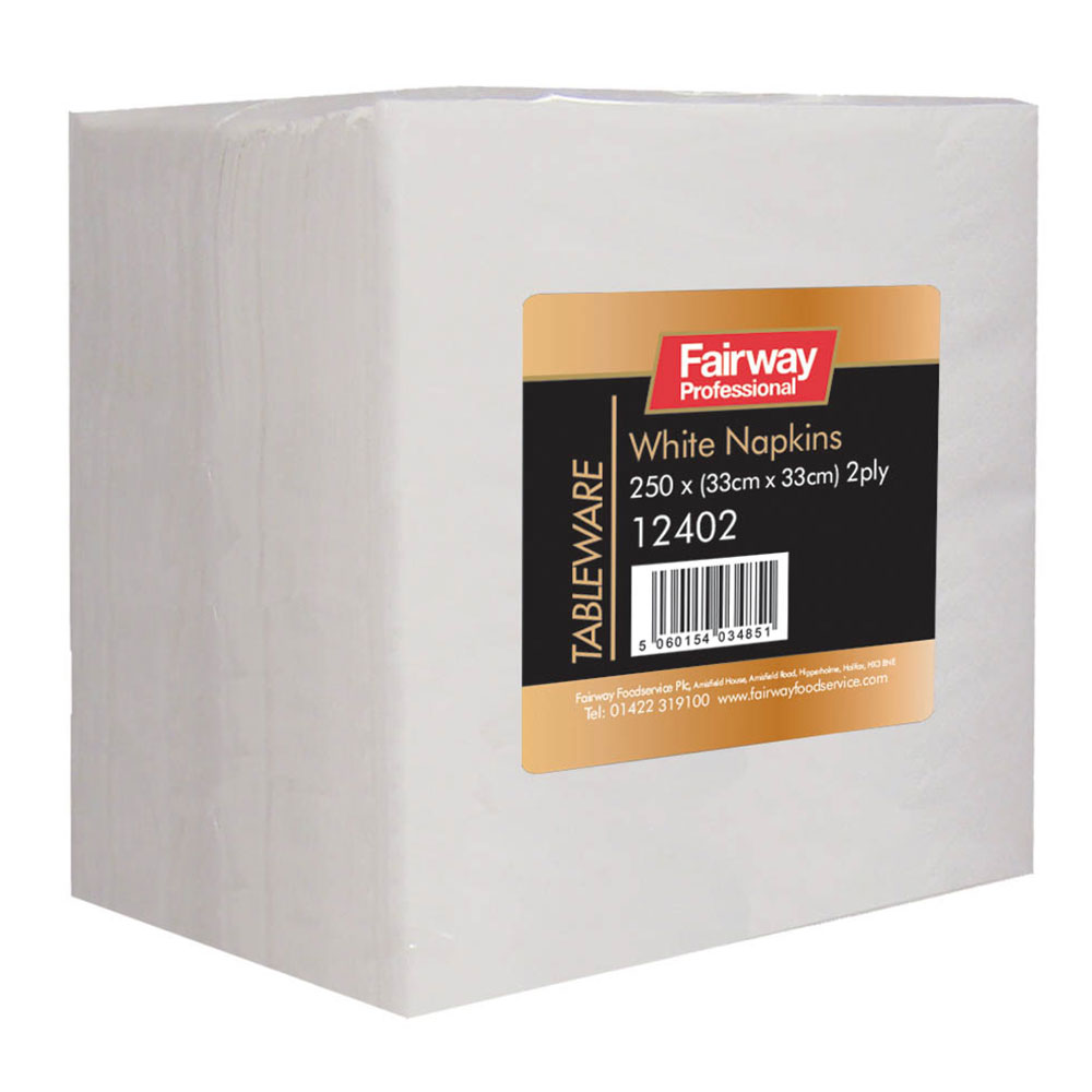 White Napkins 33cm King Bros Foodservice